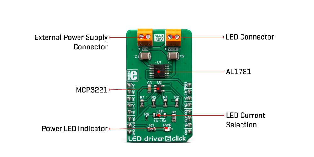 Mikroe Power Management LED Driver 6 Click