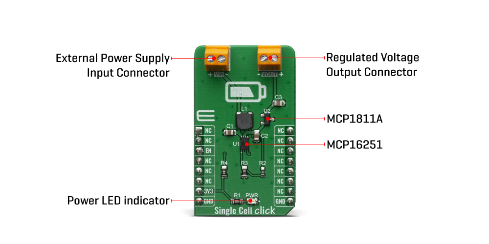 Shop Click Boards Power Management Linear Single Cell Click