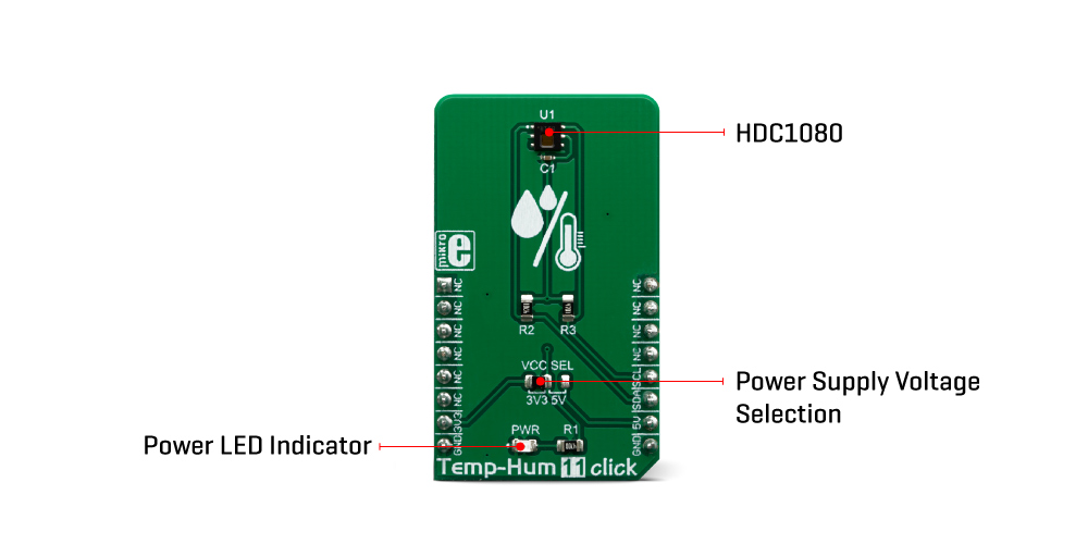 Mikroe Click Boards Sensors Temp and Hum 11 Click