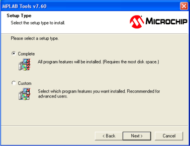 MPLAB Setup Type