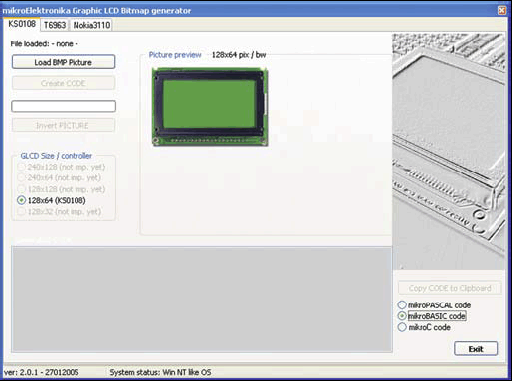 Generador de mapa de bits para un LCD Gráfico
