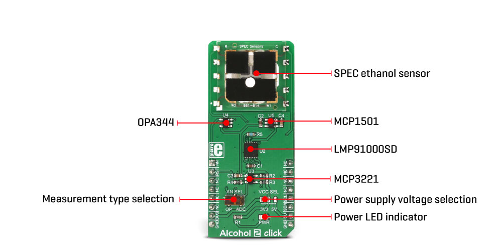 Mikroe Sensors Alcohol 2 Click