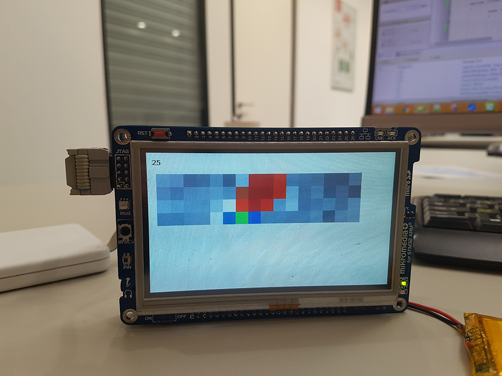 mikromedia Plus for STM32 - 16x4 matrix is displayed