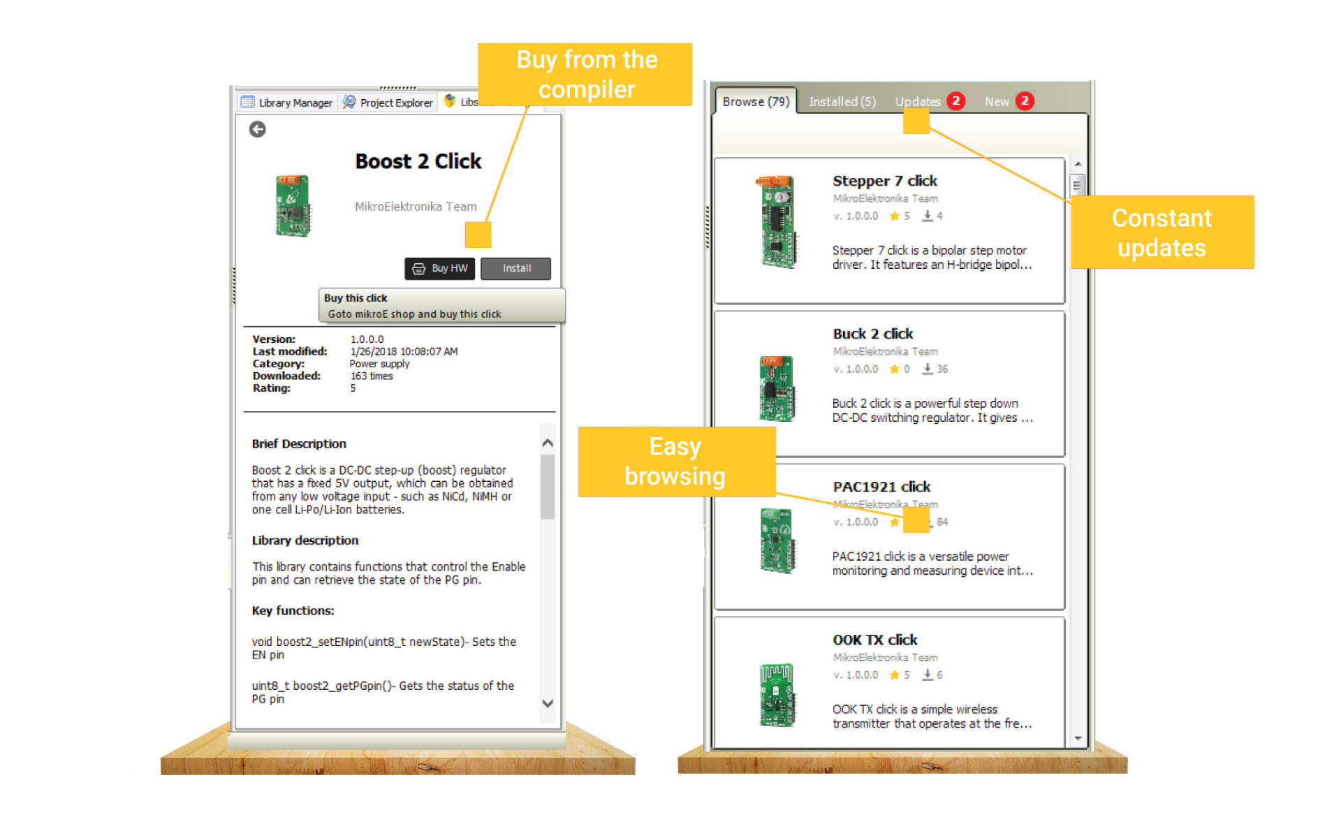 LIBSTOCK MANAGER browse, download, install/uninstall packages