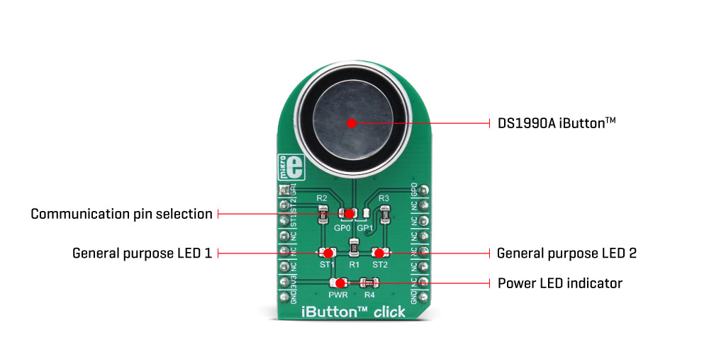 MikroElektronika Click Boards Interface iButton™ click