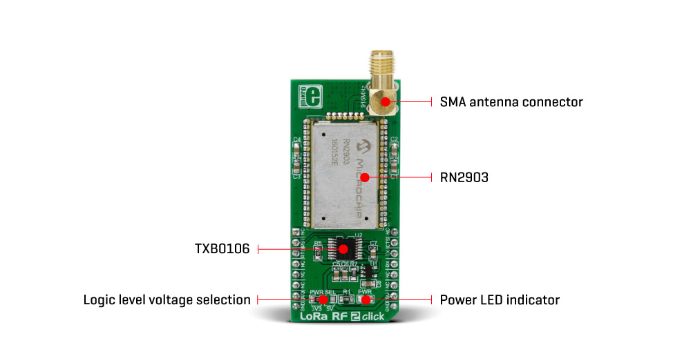 Mikroe Wireless Connectivity LoRa 2 Click