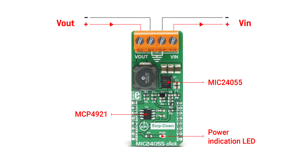 Mikroe Power Management MIC24055 click