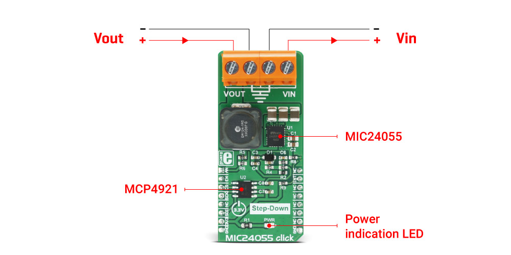 MikroE Power Management MIC24055 click