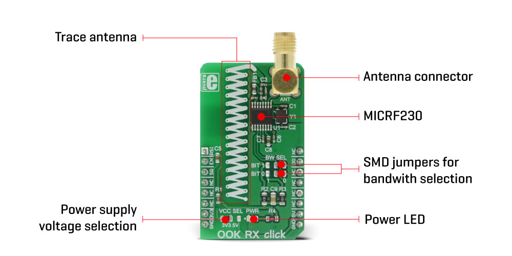 Mikroe Wireless Connectivity OOK RX click