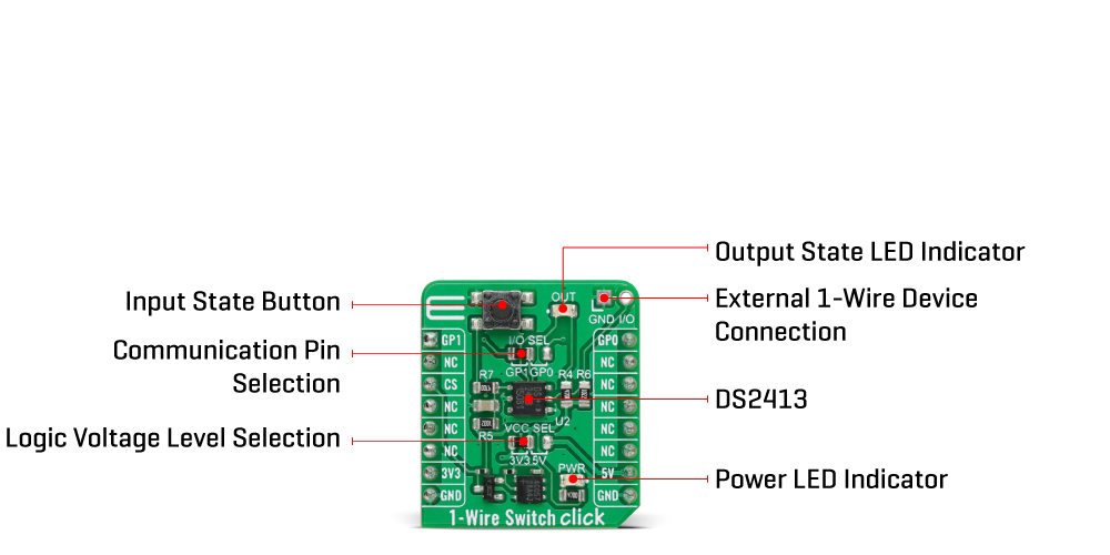 1-wire Switch Click Board™ inneri