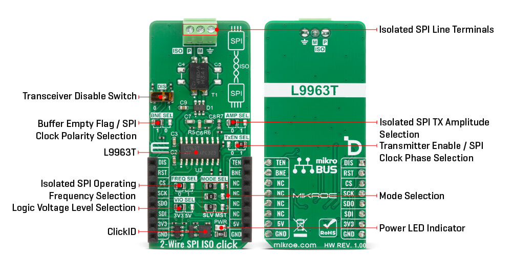 2-Wire SPI ISO Click v100 Inner Image
