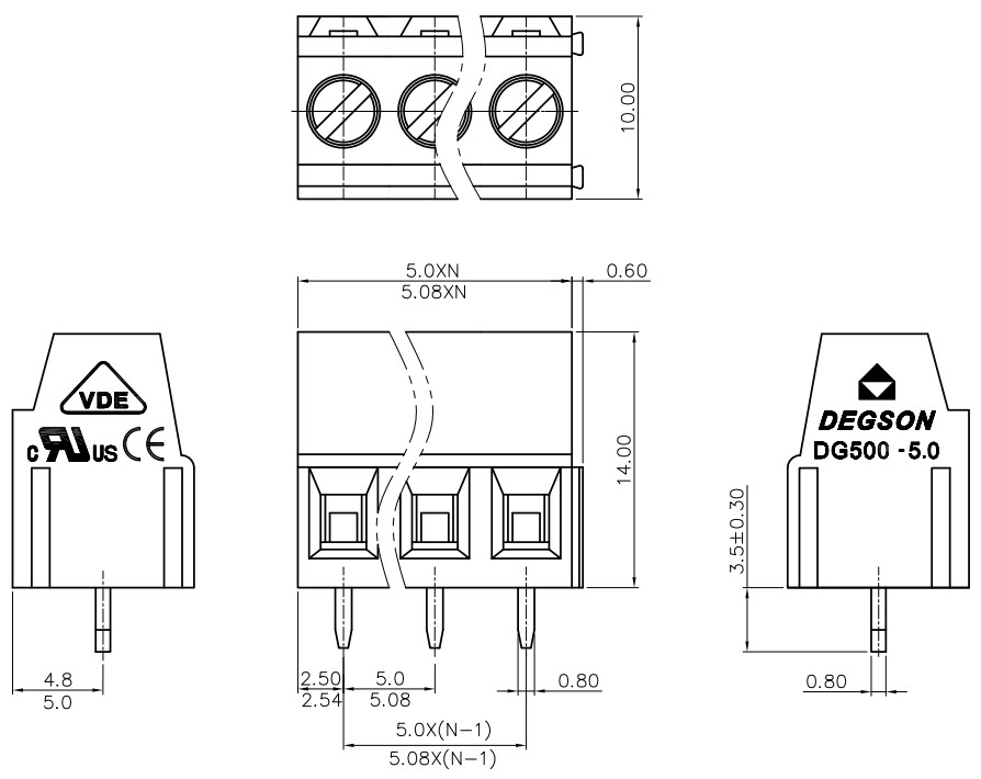 2Pin ST Connector (5.08mm Pitch)