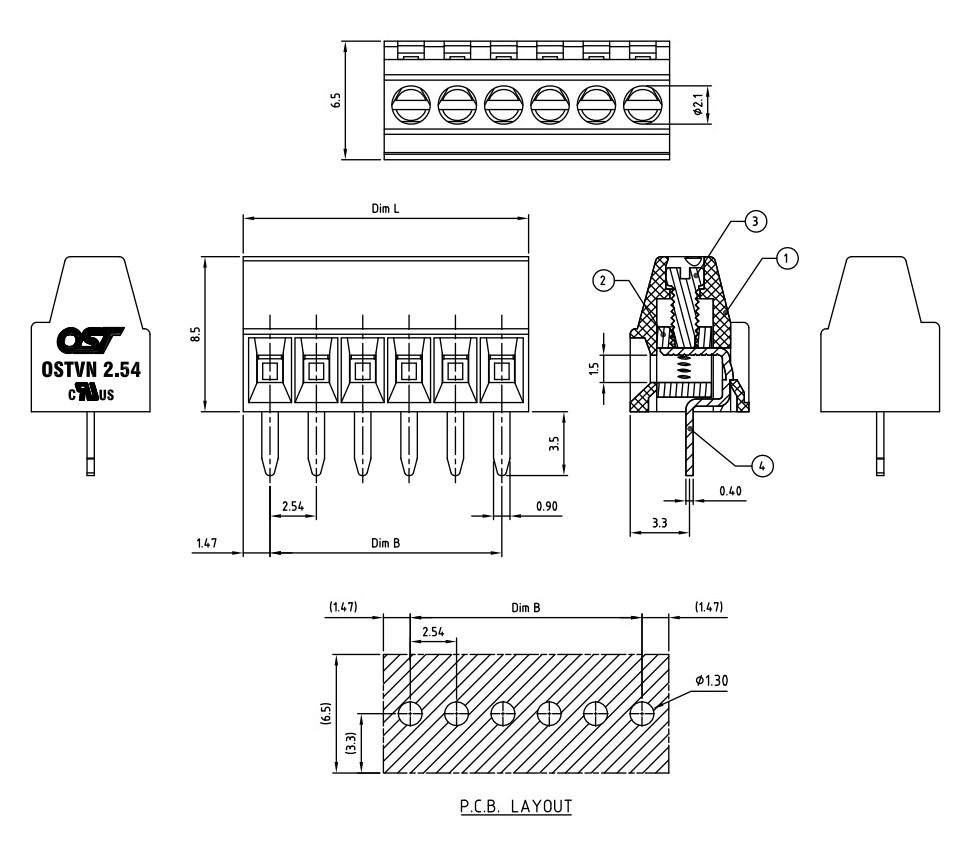 3Pin Screw Terminal Connector (2.54mm Pitch)