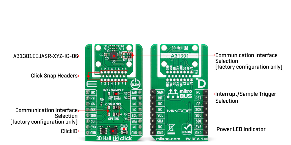 3D Hall 15 Click - I2C v100 Inner