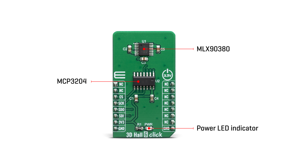 Shop Click Boards Sensors 3D Hall 6 Click