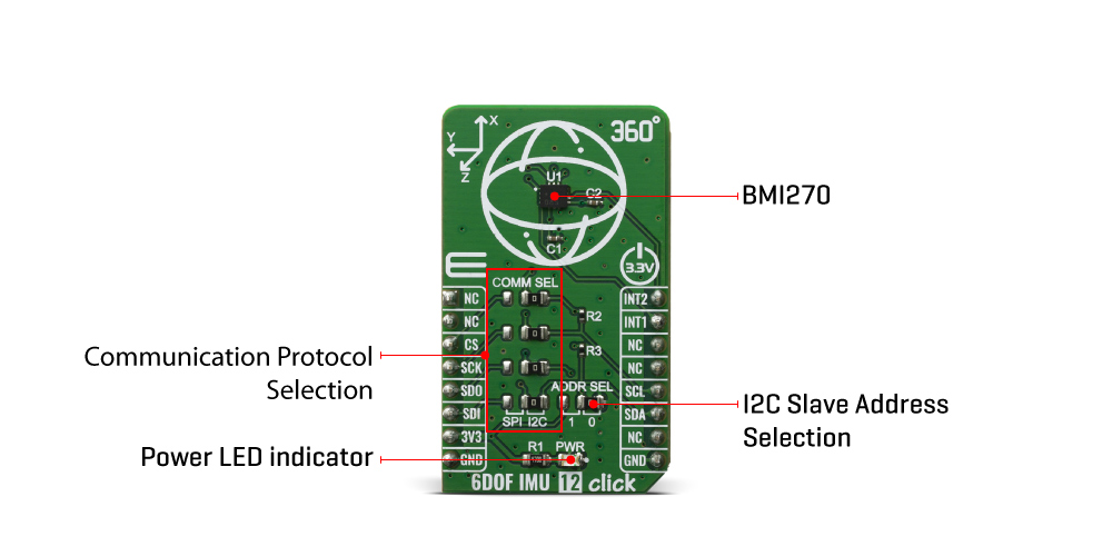 Click Boards Sensors Motion 6DOF IMU 12 Click