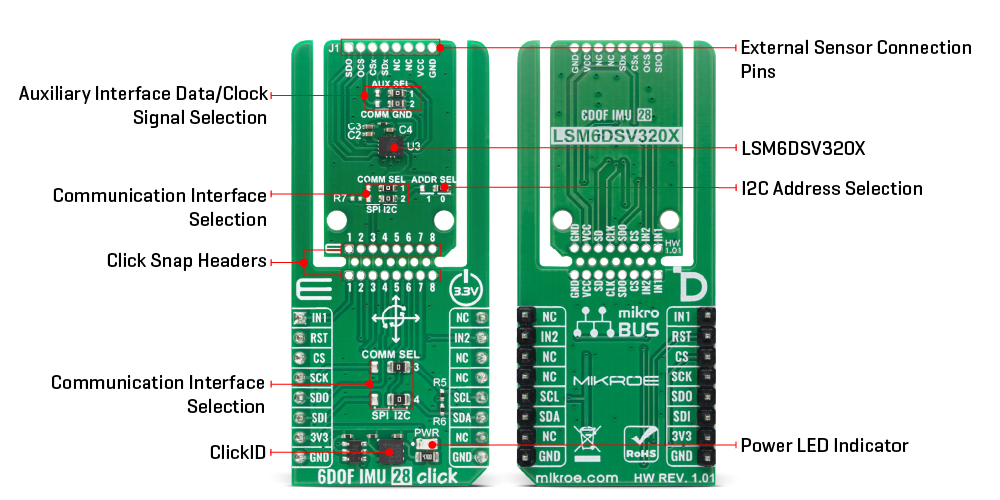 6DOF IMU 28 Click v101 Inner Image