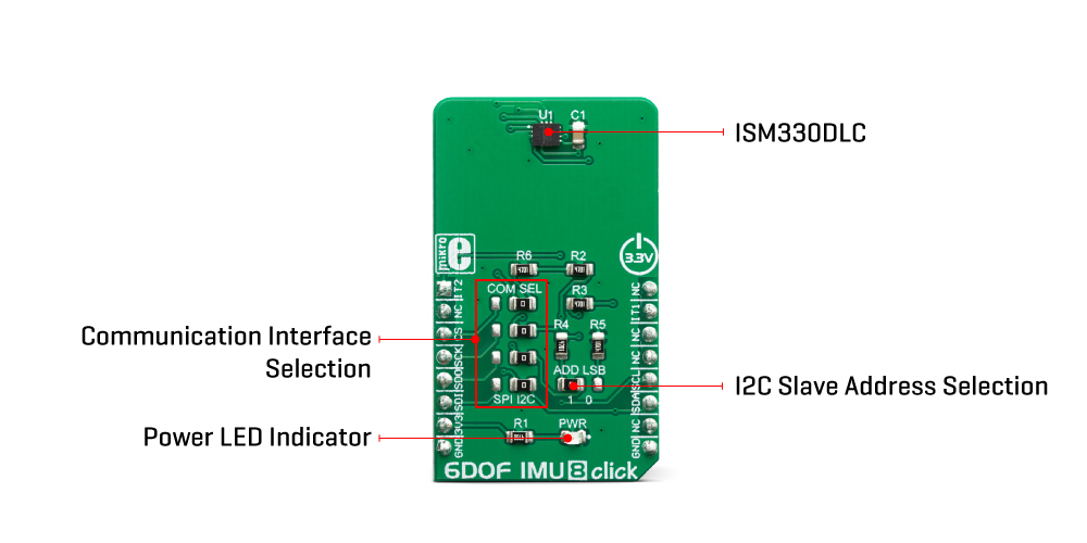 Mikroe Click Boards Sensors 6DOF IMU 8 click