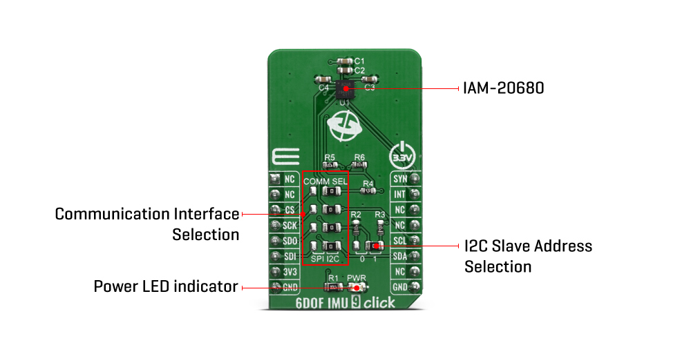 Shop Click Boards Sensors Motion 6DOF IMU 9 Click