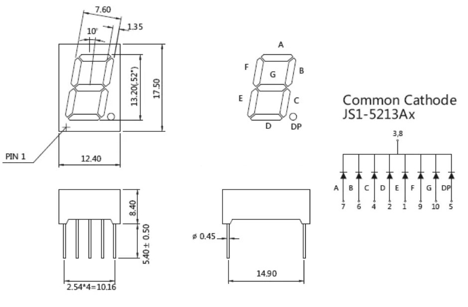 7-seg display red