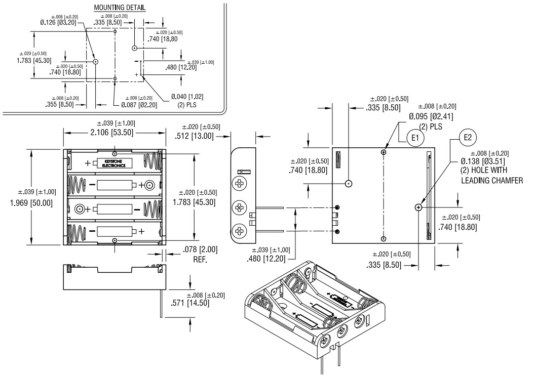 Battery Holder 4 Cell AAA