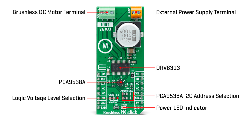 Brushless 20 Click Board™ inner