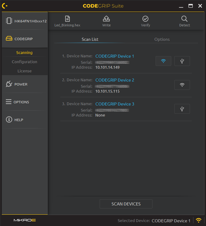 CODEGRIP Suite Scanning