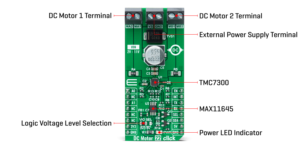 DC motor 22 Click Board™ inneri2