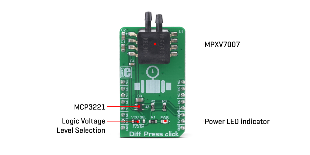 MikroE Sensors Diff Press Click