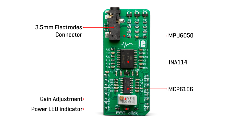 Mikroe Mixed-Signal EEG Click