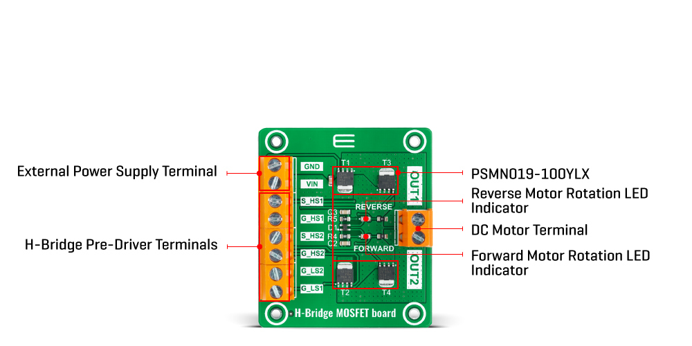 H-bridge MOSFET Board inner