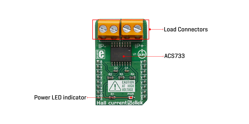 MikroE Sensors Hall Current 5 Click