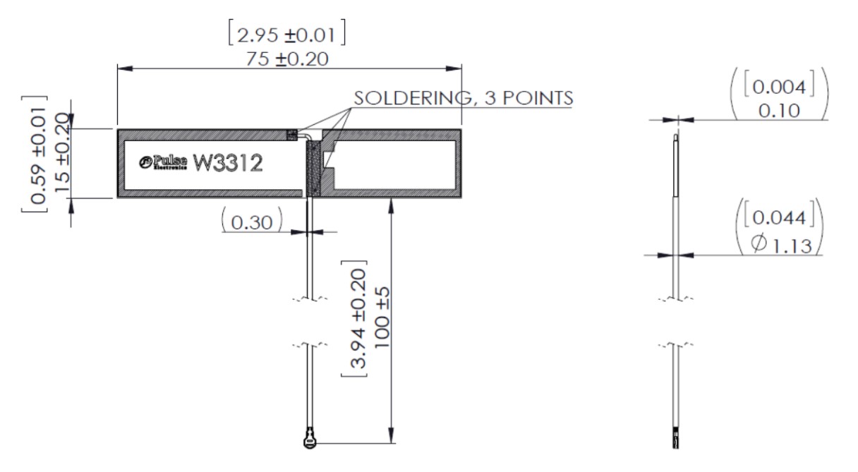 ISM 868-915MHz Active FPC Antenna Inner