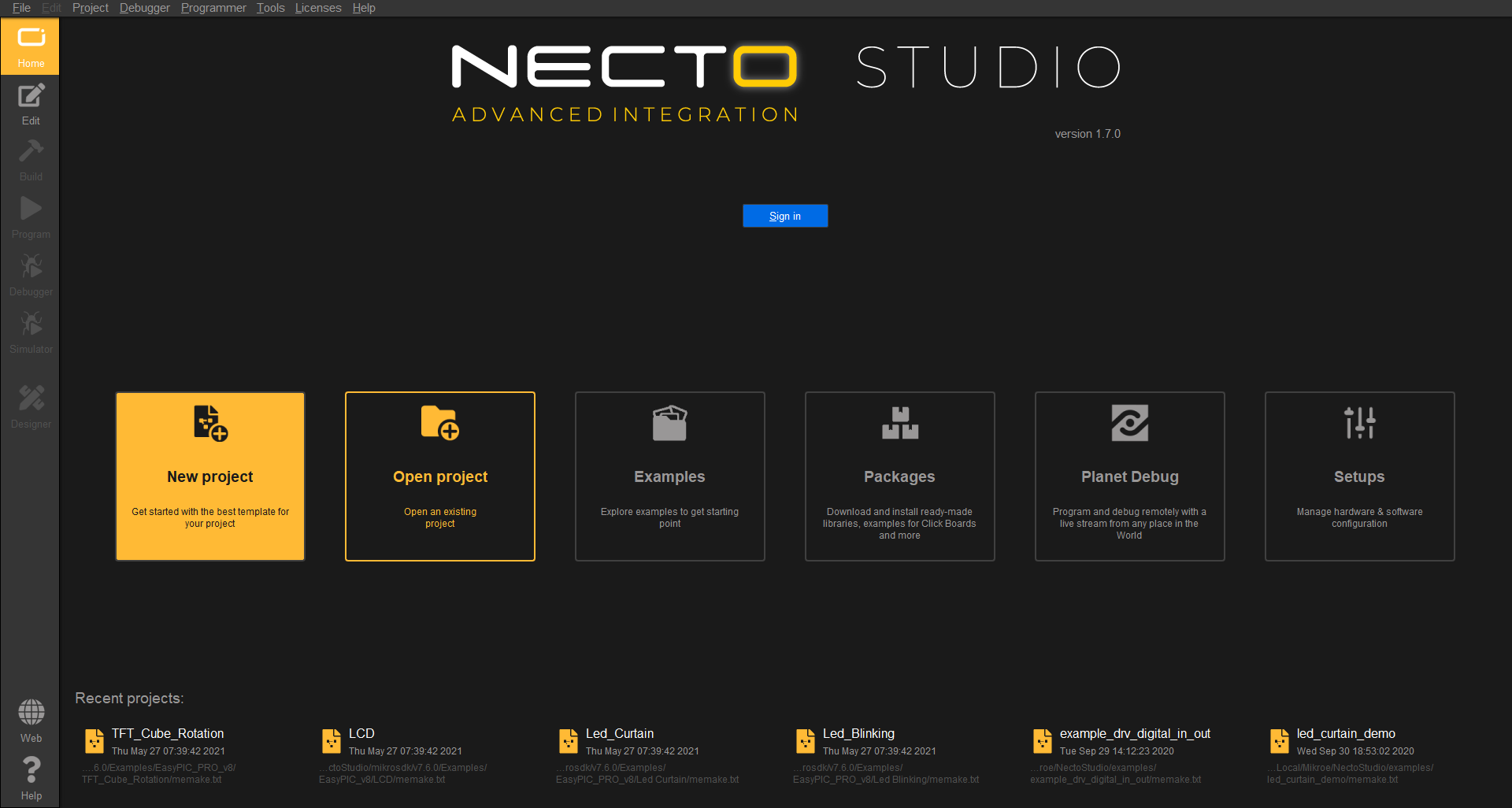 Necto screen Improvements Homepage