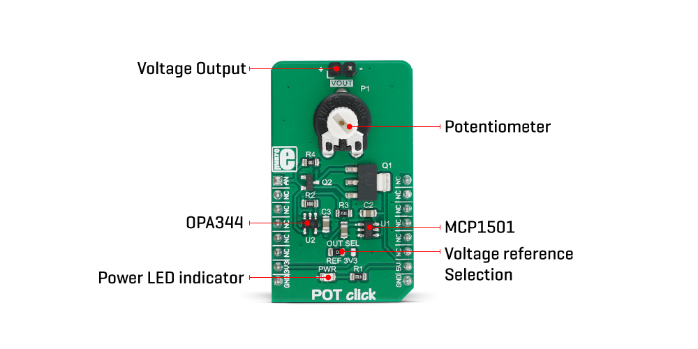 Mikroe Click Boards Mixed-Signal POT Click