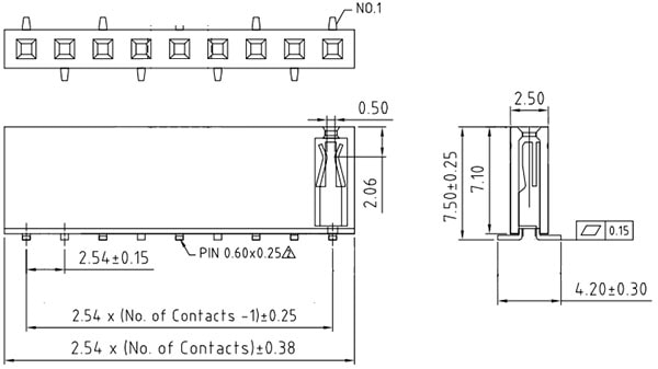 1x8 Female Header Socket SMD