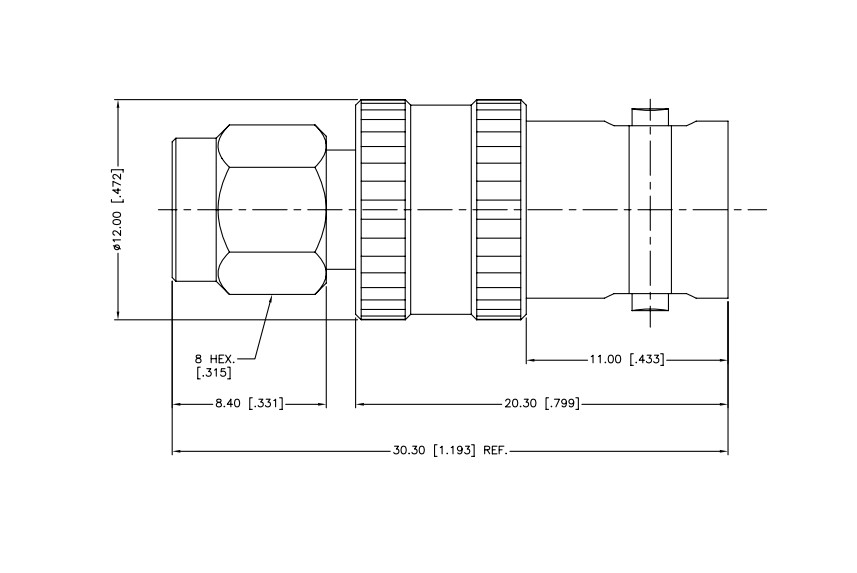 BNC Female to SMA Male Type Adapter