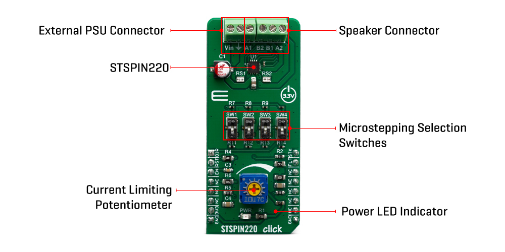 MikroE Click Boards Motor Control STSPIN220 click