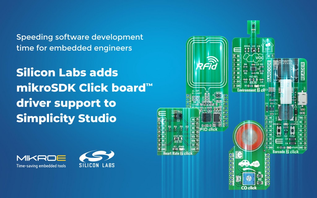 Silicon Labs adds mikroSDK Click board driver support to Simplicity Studio