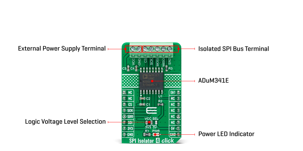 Spi Isolator 4 Click Board™ inner