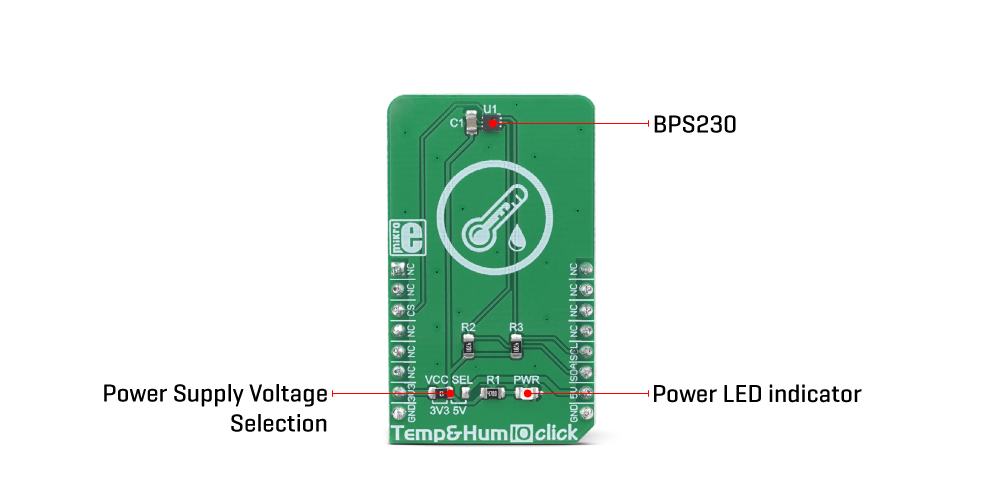 MikroE Click Boards Sensors Temp&Hum 10 Click