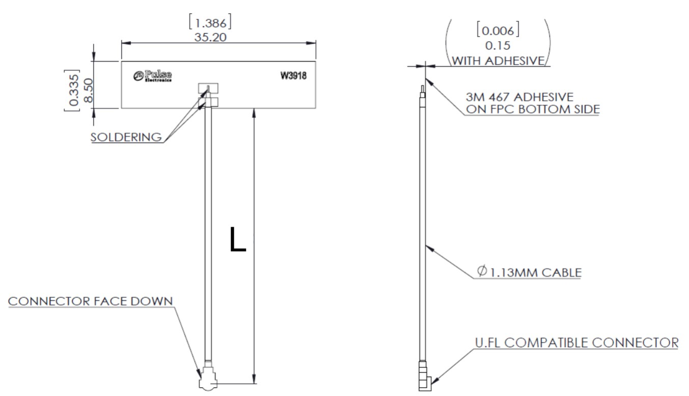 WiFi 2.4 GHz/5.4GHz active FPC antenna-inner