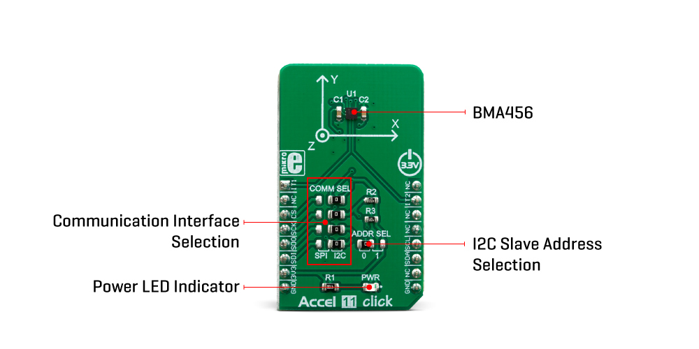 Click Boards Sensors Accel 11 Click Mikroe