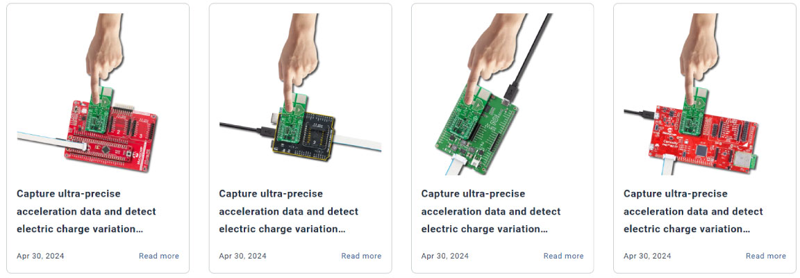 Hundreds of ready-for-use projects on EmbeddedWiki featuring Accel and Qvar Click