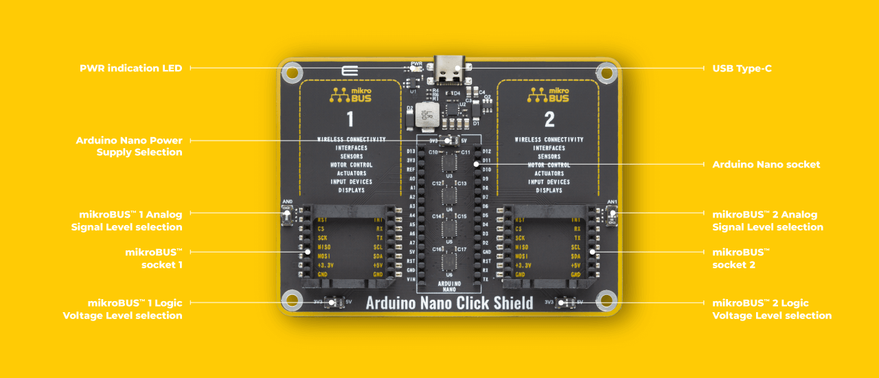 arduino nano click shield inner