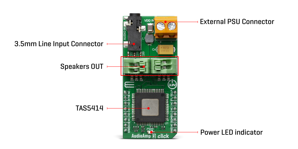 Click Boards Audio & Voice Amplifier AudioAmp 3 click