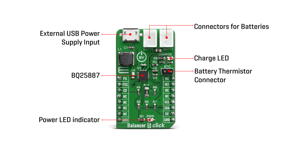 Shop Click Boards Power Management Battery charger Balancer 5 Click