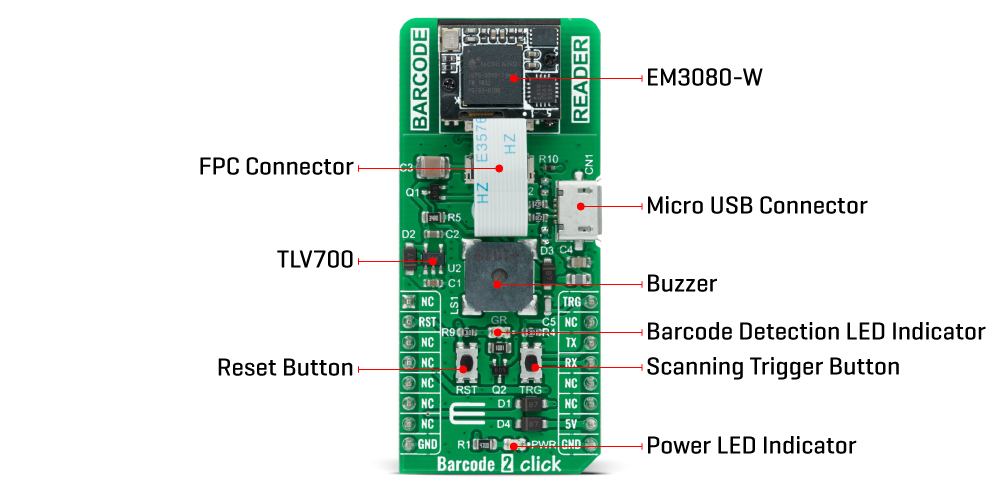 Barcode 2 Click Board™