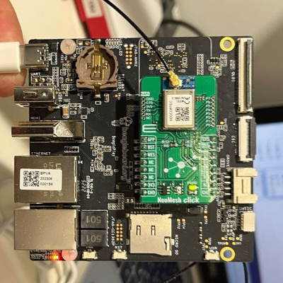 This BeagleBoard acts as the gateway, transmitting the collected environmental and visitor density data