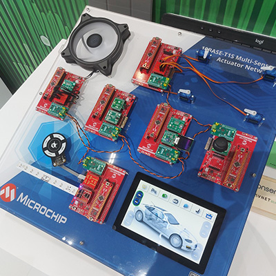Click boards with Microchip boards on Avnet Booth Embedded World 2024